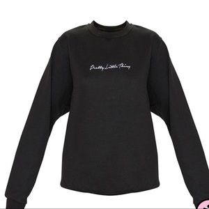 PRETTY LITTLE THING EMBROIDERED OVERSIZED SWEATSHIRT